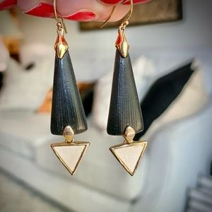 Alexis Bittar Black Lucite and white earrings
